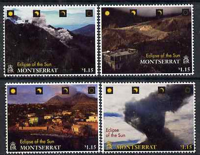 Montserrat 1998 Total Eclipse of the Sun perf set of 4 unmounted mint, SG 1104-7