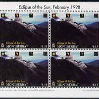 Montserrat 1998 Total Eclipse of the Sun $1.15 Volcanic Ash Eruption perf sheetlet containing 4 values unmounted mint, SG 1104