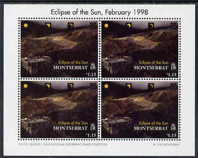 Montserrat 1998 Total Eclipse of the Sun $1.15 Lava flow perf sheetlet containing 4 values unmounted mint, SG 1107