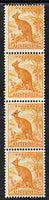 Australia 1948-56 Kangaroo 1/2d coil join strip of 4 unmounted mint, SG 228c