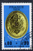 France 1975 Stamp Day with black printing doubled superb cds used, SG 2075var