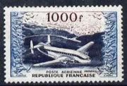 France 1954 Air - Provence Transport Plane 1000f part fresh mint, small part adhesion unmounted mint SG 1197