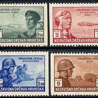 Croatia 1943 Croat Relief Fund set of 4 with vert perfs omitted (perf x imperf) lightly mounted mint