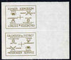 Cinderella - Great Britain 1996 Colchester & District Messenger Service rouletted label (gold on white) showing Football, Tennis, Cricket & Bicycle, tete-beche pair printed on gummed side