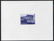 Monaco 1985 die proof in blue on sunken card for Philatelic Exhibition label
