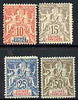 French Guinea 1900 Tablet type colours changed set of 4, 50c without gum, rest fine mint, SG 14-17 cat £150