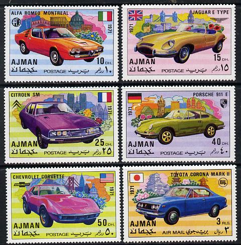 Ajman 1971 Modern Cars set of 6 unmounted mint, Mi 1169-74