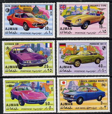 Ajman 1971 Modern Cars set of 6 unmounted mint, Mi 1169-74