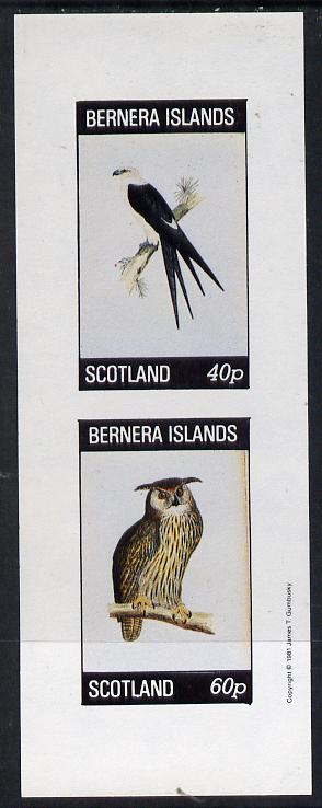 Bernera 1982 Birds of Prey imperf,set of 2 values (40p & 60p) unmounted mint