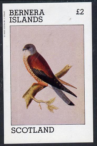 Bernera 1982 Birds of Prey (Kestrel) imperf deluxe sheet (£2 value) unmounted mint