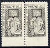 Turkey 1958 Celebi (author) horizontal marginal pair imperf between stamps and margin unmounted mint