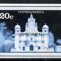 El Salvador 1971 Churches 20c imperf proof in blue & black colours only optd SPECIMEN, as SG 1370 unmounted mint