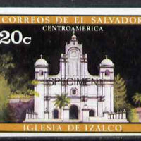 El Salvador 1971 Churches 20c imperf proof in issued colours optd SPECIMEN unmounted mint, as SG 1370