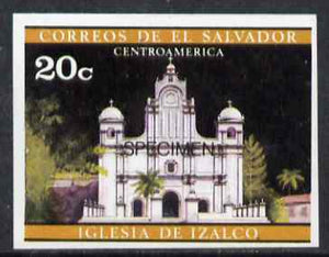 El Salvador 1971 Churches 20c imperf proof in issued colours optd SPECIMEN unmounted mint, as SG 1370