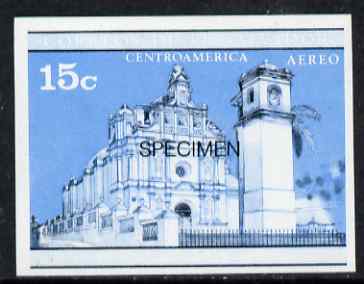 El Salvador 1971 Churches 15c imperf proof in blue & black colours only optd SPECIMEN, as SG 1372 unmounted mint