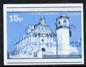 El Salvador 1971 Churches 15c imperf proof in blue & black colours only optd SPECIMEN, as SG 1372 unmounted mint