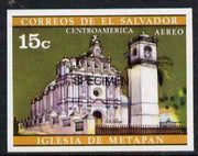 El Salvador 1971 Churches 15c imperf proof in issued colours optd SPECIMEN unmounted mint, as SG 1372