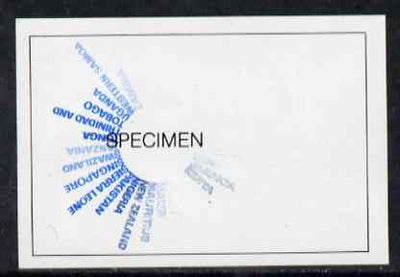 Singapore 1971 Commonwealth Heads of Govt 15c imperf proof in blue & black colours only optd SPECIMEN, unmounted mint as SG 146