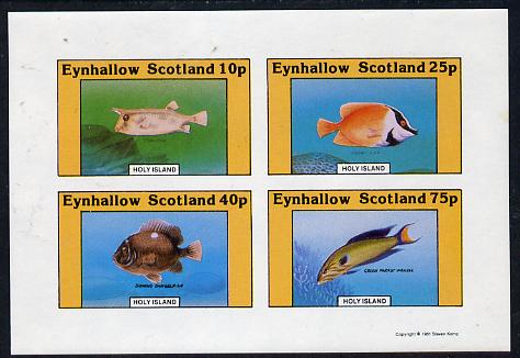Eynhallow 1981 Fish #02 (Cow Fish, Wrasse, etc) imperf,set of 4 values (10p to 75p) unmounted mint