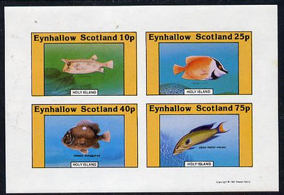 Eynhallow 1981 Fish #02 (Cow Fish, Wrasse, etc) imperf,set of 4 values (10p to 75p) unmounted mint