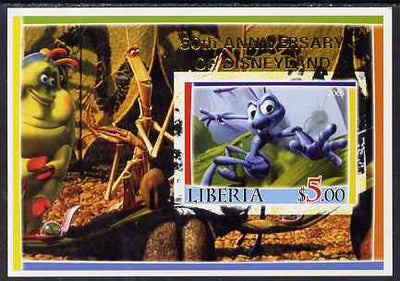 Liberia 2005 50th Anniversary of Disneyland overprint on Bugs life imperf m/sheet #4 unmounted mint