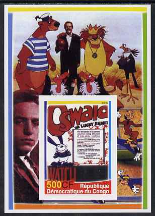 Congo 2005 Disney Movie Posters - Oswald imperf souvenir sheet unmounted mint. Note this item is privately produced and is offered purely on its thematic appeal