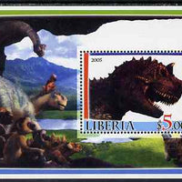 Liberia 2005 Dinosaurs #3 perf souvenir sheet unmounted mint