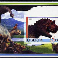Liberia 2005 Dinosaurs #3 imperf souvenir sheet unmounted mint