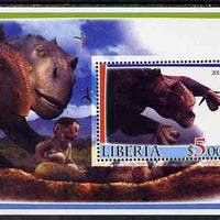 Liberia 2005 Dinosaurs #4 perf souvenir sheet unmounted mint
