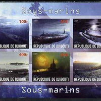 Djibouti 2009 Submarines imperf sheetlet containing 6 values unmounted mint