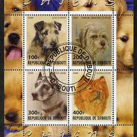 Djibouti 2009 Dogs perf sheetlet containing 4 values fine cto used