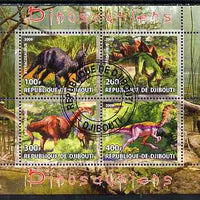 Djibouti 2009 Dinosaurs perf sheetlet containing 4 values fine cto used
