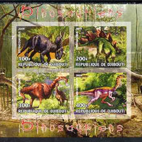 Djibouti 2009 Dinosaurs imperf sheetlet containing 4 values unmounted mint