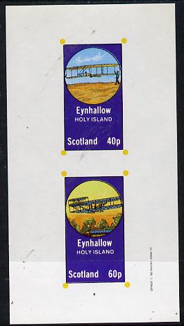 Eynhallow 1982 Early Aircraft #2 imperf,set of 2 values (40p & 60p) unmounted mint