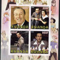 Rwanda 2009 In Memoriam - Walt Disney imperf sheetlet containing 4 values unmounted mint