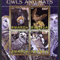 Rwanda 2009 Owls & Bats perf sheetlet containing 4 values fine cto used