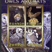 Rwanda 2009 Owls & Bats perf sheetlet containing 4 values unmounted mint