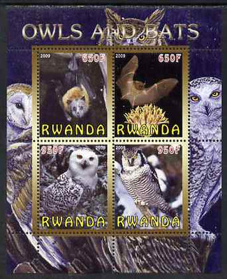 Rwanda 2009 Owls & Bats perf sheetlet containing 4 values unmounted mint
