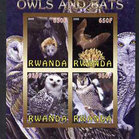 Rwanda 2009 Owls & Bats imperf sheetlet containing 4 values unmounted mint