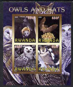 Rwanda 2009 Owls & Bats imperf sheetlet containing 4 values unmounted mint