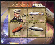 Rwanda 2009 Zeppelins perf sheetlet containing 4 values fine cto used