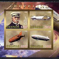 Rwanda 2009 Zeppelins imperf sheetlet containing 4 values unmounted mint
