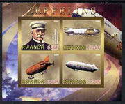 Rwanda 2009 Zeppelins imperf sheetlet containing 4 values unmounted mint