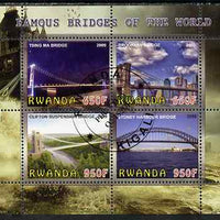 Rwanda 2009 Famous Bridges of the World perf sheetlet containing 4 values fine cto used