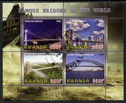 Rwanda 2009 Famous Bridges of the World perf sheetlet containing 4 values fine cto used