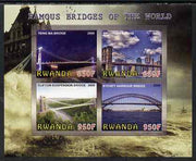 Rwanda 2009 Famous Bridges of the World imperf sheetlet containing 4 values unmounted mint
