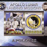 Rwanda 2009 Apollo Lunar Landing Missions - Apollo 12 imperf sheetlet containing 2 values unmounted mint