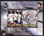 Rwanda 2009 Apollo Lunar Landing Missions - Apollo 15 perf sheetlet containing 2 values fine cto used