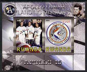 Rwanda 2009 Apollo Lunar Landing Missions - Apollo 15 perf sheetlet containing 2 values unmounted mint