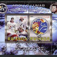 Rwanda 2009 Apollo Lunar Landing Missions - Apollo 17 perf sheetlet containing 2 values fine cto used